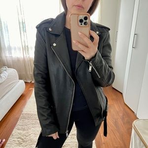 Oversized Zara Genuine Leather Jacket